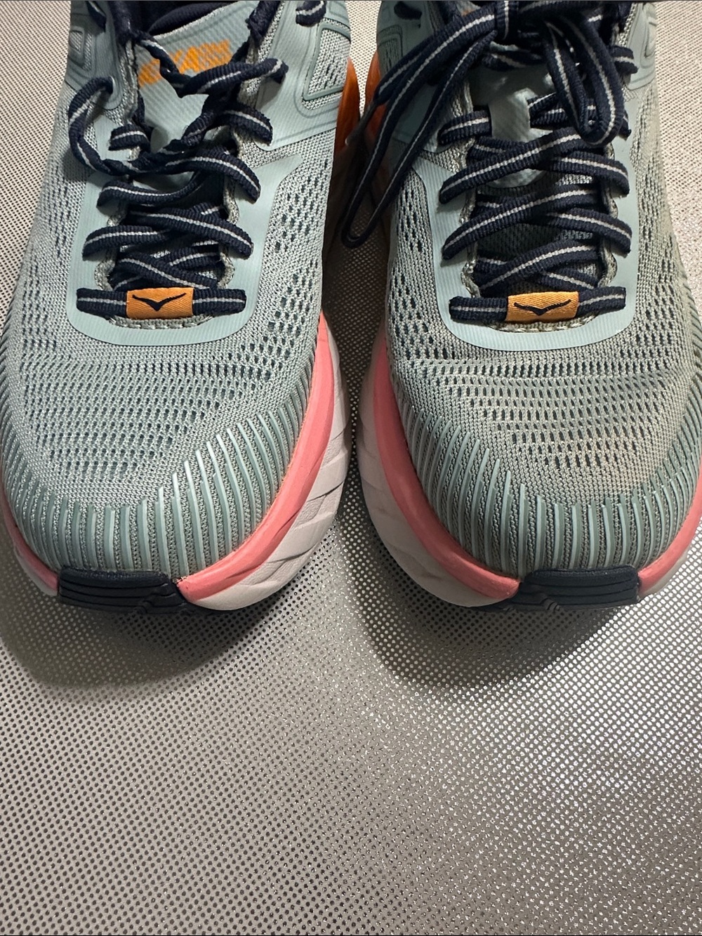 Hoka One One Women’s Running Shoes - Mint Green with Coral and Orange Trim - Picture 7 of 10